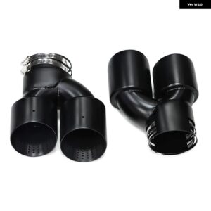 車用クワッドエキゾーストチップ BMW G22 G23 G26 M440I 2021 2022+ デュアルMエキゾースト パイプ マフラーチップ 排気 システム ノズル テール パイプ - Black　Matte　SS