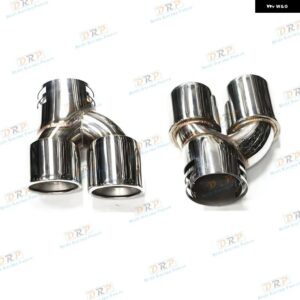 車用クワッドエキゾーストチップ BMW G22 G23 G26 M440I 2021 2022+ デュアルMエキゾースト パイプ マフラーチップ 排気 システム ノズル テール パイプ - Silver　B