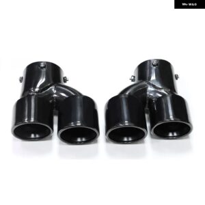 車用クワッドエキゾーストチップ BMW G22 G23 G26 M440I 2021 2022+ デュアルMエキゾースト パイプ マフラーチップ 排気 システム ノズル テール パイプ - Black　A