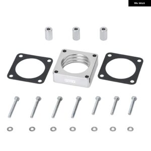 アルミ スロットルボディ スペーサー 91-06 ジープ ラングラー チェロキー TJ YJ LJ XJ 2.5L/4.0L エンジン ガス ガスケット付き 1インチ リフト マニホール - Silver