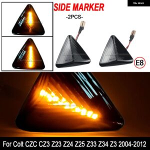 ダイナミック ブリンカー サイド マーカーライト フェンダー LED ウィンカーランプ 三菱 コルト CZC CZ3 Z23 Z24 Z25 Z33 Z34 Z3 2004-2012 - Dynamic Smoked Type