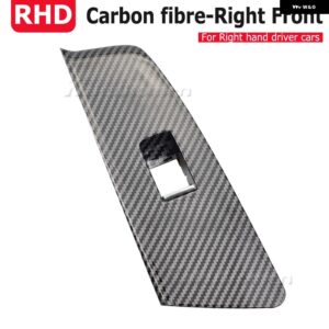RHD インテリア カー フロント リア ドア ウィンドウ リフト スイッチ パネル カバー トリム BMW 5シリーズ M5 G30 G31 F90 525 528 2017 - 20 - Carbon-Right Front