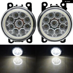 2ピース 車用エンジェルアイ フォグライト H11 LED COB フォグ DRL ポルシェ カイエン 92A 958 2010 - 15 - 9beads-angel　eye