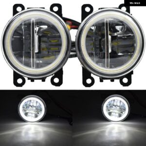 2ピース 車用エンジェルアイ フォグライト H11 LED COB フォグ DRL ポルシェ カイエン 92A 958 2010 - 15 - bm-white-angel　eye
