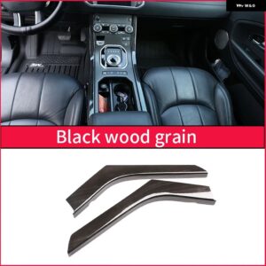 ランドローバー レンジローバー イヴォーク 12-18 車用センター コンソール デコレーションストリップ トリム ABS センター コントロール サイド - Black Wood Grain