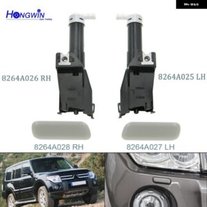 ヘッドライト ウォッシャースプレーノズル カバー キャップ付き 三菱 パジェロ ショーグン V96 V97 2006-2019 アクチュエーター /リッドシェル 8264A027 - SET 4PCS Brey