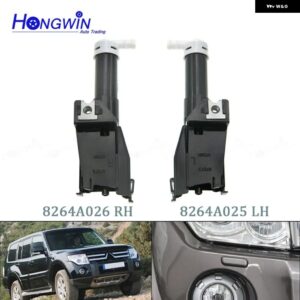 ヘッドライト ウォッシャースプレーノズル カバー キャップ付き 三菱 パジェロ ショーグン V96 V97 2006-2019 アクチュエーター /リッドシェル 8264A027 - SET Nozzle