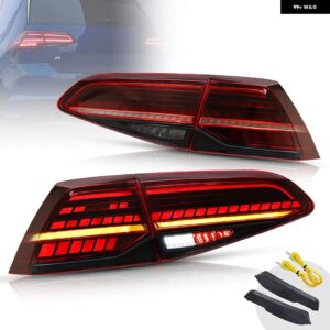 LED テールライト アセンブリ フォルクスワーゲン ゴルフ フォルクスワーゲン ゴルフ MK7 ゴルフ 7.5 TDI TSI 2013-2019 シーケンシャルウィンカー付き - Red