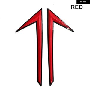 2個入り 汎用 ゴム製 車 フロント/リア バンパー プロテクター ストリップ エッジ ガード コーナー ステッカー デコレーション スクラッチ - Red