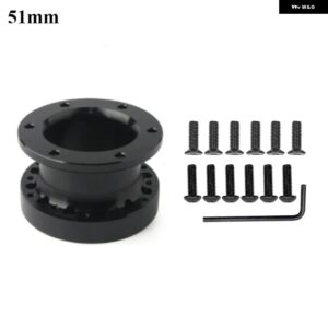 汎用 ステアリングホイール ハブ スペーサー 12.5/51/76/101MM ステアリングホイール ハブボスキット アダプター スペーサー ブラック カーアクセサリー - 51mm
