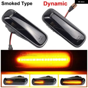 ホンダ シビック EK EJ EM 2/3/4D CRV バラード ハッチバック セダン 車用ランプ ダイナミック LED サイドマーカー ウィンカーライト 1995-1999 - Dynamic Smoked Black