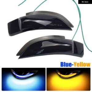 LEDダイナミックウィンカーライト トヨタ アクア カローラ アクシオ フィールダー オーリス アリオン プリウスC ヴィッツ バックミラー インジケーター - Blue-Yellow