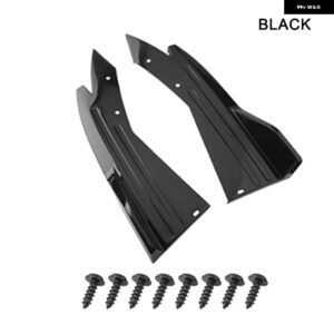 2PCS 汎用 カーリア バンパー スポイラー リップカーボンウィング トリム アンチ クラッシュ ディフューザー サイドスカートラップアングルスプリッター - black