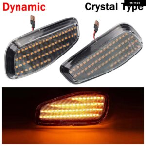 2個 LED イエロー ダイナミック ウィンカー ライト サイドミラー ブリンカー アロー シーケンシャル フラッシャー リピーター ジープ レネゲード 2014-2021 - Dynamic Crystal