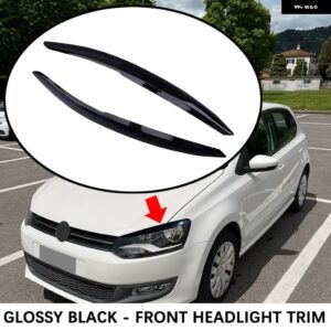 VW フォルクスワーゲン ポロ MK5 6R 6C 2011 - 17 リアウィンドウフィンモールディングサイドスポイラー ウィング トリム - Front Trim