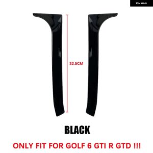VW ゴルフ 6 MK6 GTI R GTD スタンダード 2008-2013 光沢ブラック リアウィンドウ サイド トランク スポイラー カナード カナード スプリッター - BK Golf 6 GTR