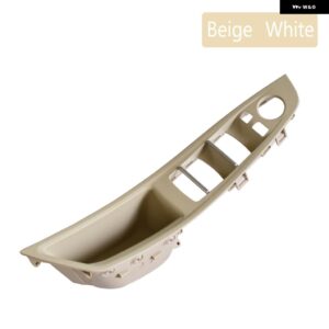 BMW F10 F11 520D 520I 2011-2013 ドアインナーハンドル 左フロント インテリア ドア パネル 運転席 ボタン スイッチ フレーム 収納 - Beige-White-Panel