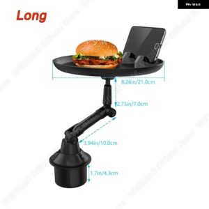 汎用 カーカップ ホルダー トレイ カートレイテーブル 携帯電話 ホルダー マウント 360°回転アーム フードテーブル ほとんど車両に対応 - long