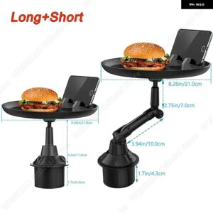 汎用 カーカップ ホルダー トレイ カートレイテーブル 携帯電話 ホルダー マウント 360°回転アーム フードテーブル ほとんど車両に対応 - Long and Short