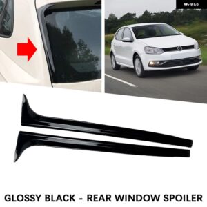 VW アクセサリー ポロ MK5 6R 2010 - 17 ブラック ヘッドライト アイブロウ アイリッドカバー 装飾 トリム - Rear Trim