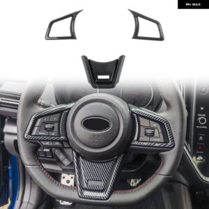 スバル WRX STI 2022 2023 2024 カーボンルック インテリア デコレーション カバー トリム カーアクセサリー スタイリング - Steering wheel cover