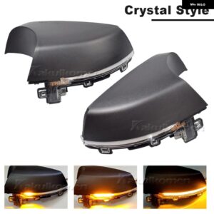 フォルクスワーゲン VW ポロ MK5 6R 6C 2009 - 2016 2017 ウィンカーランプ 流れるサイドウィング リアビューミラー ウィンカー ダイナミック 2個 - Yellow-crystal