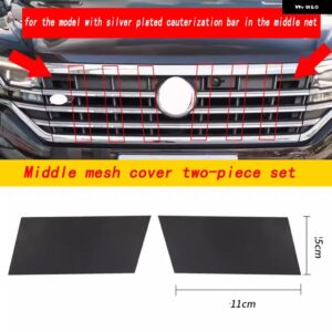 1ペア ABS 車 外装 フロントミドル グリル ブロッキングカバー ステッカー プレート 防塵 センター グリッド ブロックバッフル TOUAREG 19-24 - Style A
