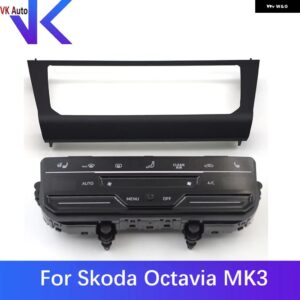 シュコダ オクタビア MK3?? LED タッチスクリーン エアコン スイッチ パネル フレーム 付き クールブライト ブラック 17G 907 044 - Set 5
