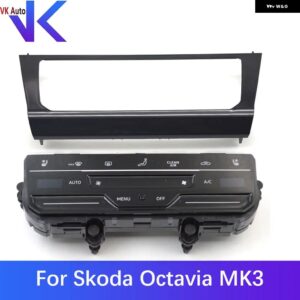 シュコダ オクタビア MK3?? LED タッチスクリーン エアコン スイッチ パネル フレーム 付き クールブライト ブラック 17G 907 044 - Set 8