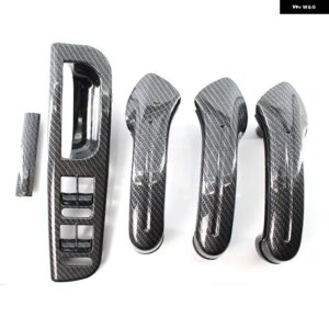 フロント リア 左 右ドア ブラック プル グラブ ハンドル VW BORA GOLF 4 MK4 JETTA 1999-2004 カーボン スタイル 3B1867171E - Carbon Fiber