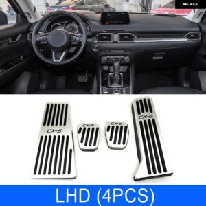 マツダ CX5 CX-5 KF アクセサリー アクセル フットレスト ブレーキペダル アルミ製 オートペダル パッド 内装 カスタム 2017-2024 - LHD 4PCS