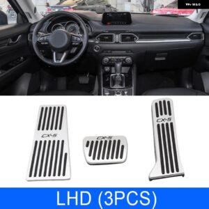 マツダ CX5 CX-5 KF アクセサリー アクセル フットレスト ブレーキペダル アルミ製 オートペダル パッド 内装 カスタム 2017-2024 - LHD 3PCS