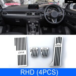 マツダ CX5 CX-5 KF アクセサリー アクセル フットレスト ブレーキペダル アルミ製 オートペダル パッド 内装 カスタム 2017-2024 - RHD 4pcs