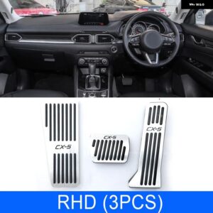 マツダ CX5 CX-5 KF アクセサリー アクセル フットレスト ブレーキペダル アルミ製 オートペダル パッド 内装 カスタム 2017-2024 - RHD 3pcs