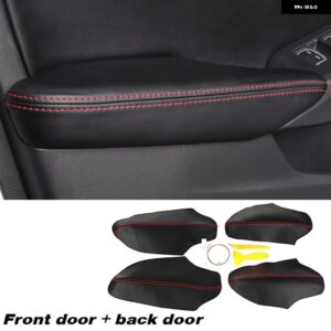 11代目 ホンダ シビック FE 2022 2023 車内ドア トリム パネル アームレスト PUレザー カバー 車 装飾 アクセサリー - red