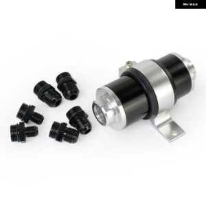 58MM 汎用 インライン燃料 フィルター アダプター AN6 AN8 AN10フィッティング 50ミクロンエレメント 60MM燃料 フィルター ブラケット E85付き - silver bracket