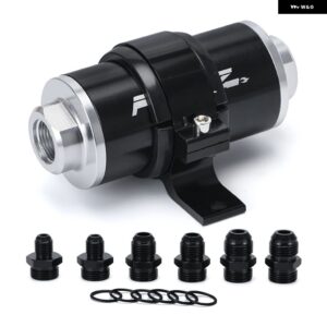 58MM 汎用 インライン燃料 フィルター アダプター AN6 AN8 AN10フィッティング 50ミクロンエレメント 60MM燃料 フィルター ブラケット E85付き - black bracket