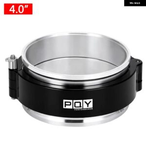 1ピース 3.5インチ 4.0インチ クランプ システム アセンブリ 排気Vバンドクランプ クイックリリース OD排気/インタークーラー パイプ /ターボ - 4.0inch　PQY　LOGO
