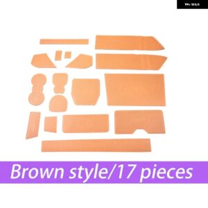 レザーゲートスロット ランドローバー ディフェンダー ドアグルーブマット ウォーターカップ 滑り止めマット 90 110 ディフェンダー アクセサリー カスタム - brown