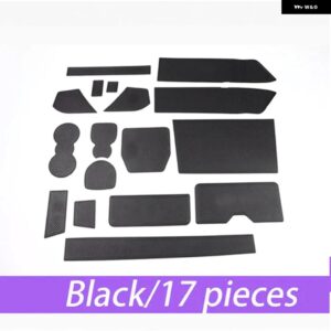 レザーゲートスロット ランドローバー ディフェンダー ドアグルーブマット ウォーターカップ 滑り止めマット 90 110 ディフェンダー アクセサリー カスタム - black