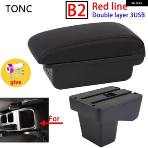 SUI VITARA アームレスト VITARA アームレスト 収納 ボックス ウォーターカップ ホルダー 内装 カスタム アクセサリー - B2 Red line 3 USB