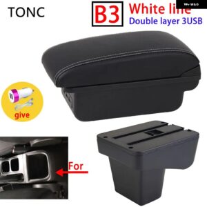 SUI VITARA アームレスト VITARA アームレスト 収納 ボックス ウォーターカップ ホルダー 内装 カスタム アクセサリー - B3 White line 3 USB