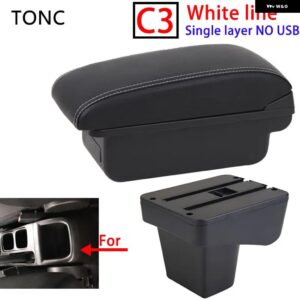 SUI VITARA アームレスト VITARA アームレスト 収納 ボックス ウォーターカップ ホルダー 内装 カスタム アクセサリー - C3 White line No USB