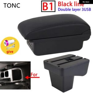 SUI VITARA アームレスト VITARA アームレスト 収納 ボックス ウォーターカップ ホルダー 内装 カスタム アクセサリー - B1 Black line 3 USB