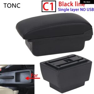 シュコダ オクタビア アームレスト シュコダ オクタビア MK3 A7 2014-2017 車用 アームレスト ボックス レトロパーツ 収納 ボックス カーアクセサリー USB - C1 Black line No USB