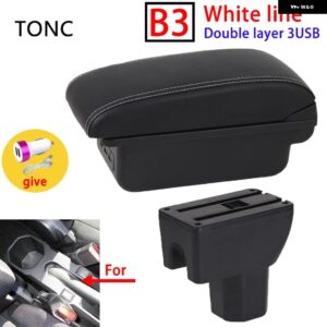 SUI IGNIS アームレスト SUI イグニス 車用 アームレスト ボックス レトロパーツ 内装詳細 収納 ボックス 簡単取付 - B3 White line 3 USB