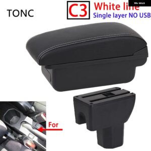 SUI IGNIS アームレスト SUI イグニス 車用 アームレスト ボックス レトロパーツ 内装詳細 収納 ボックス 簡単取付 - C3 White line No USB