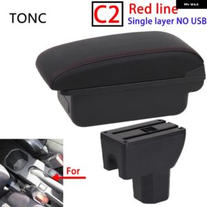 SUI IGNIS アームレスト SUI イグニス 車用 アームレスト ボックス レトロパーツ 内装詳細 収納 ボックス 簡単取付 - C2 Red line No USB