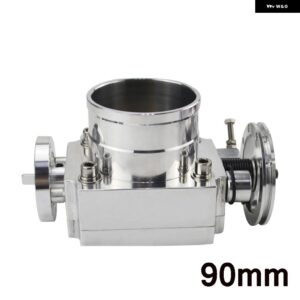 LIZHI- 65MM 70MM 80MM 90MM スロットルボディ パフォーマンスインテーク マニホールド ビレット アルミ ハイフロー - 90MM SILVER