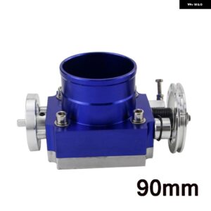 LIZHI- 65MM 70MM 80MM 90MM スロットルボディ パフォーマンスインテーク マニホールド ビレット アルミ ハイフロー - 90MM BLUE